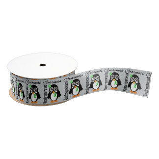 Gastroparesis Awareness Penguin Grosgrain Ribbon