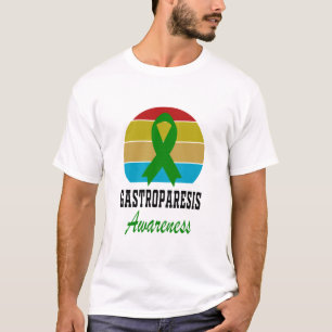Gastroparesis Awareness With Green Ribbon And Vint T-Shirt