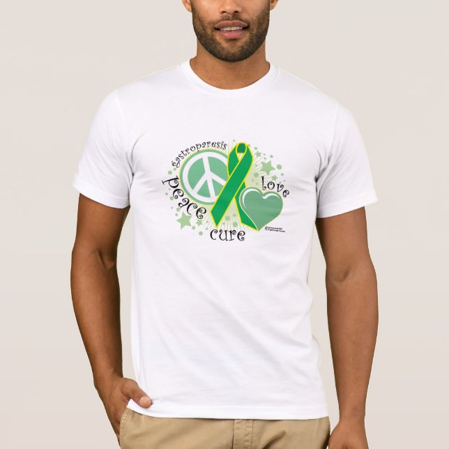 Gastroparesis Peace Love Cure T-Shirt (Front)