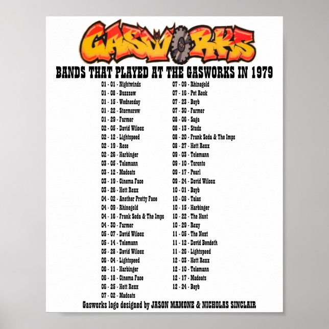 GASWORKS - 1979 POSTER (Front)