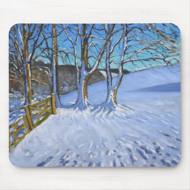 Gate and trees Winter Dam Lane Derbyshire 2013 Mouse Pad (Front)