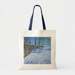 Gate and trees Winter Dam Lane Derbyshire 2013 Tote Bag