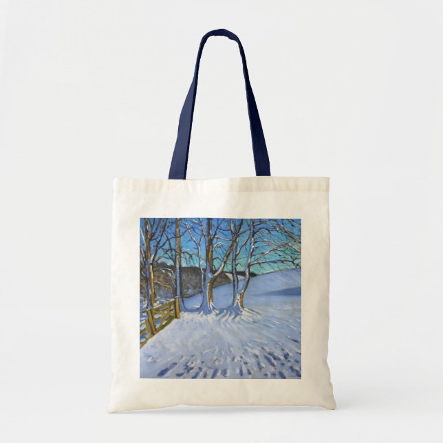 Gate and trees Winter Dam Lane Derbyshire 2013 Tote Bag (Front)