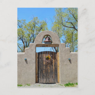 Gate in an Adobe Wall, New Mexico Postcard