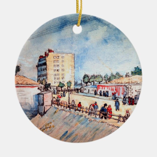 Gate in the Paris Ramparts by Vincent van Gogh Ceramic Ornament (Front)