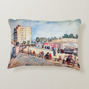Gate in the Paris Ramparts by Vincent van Gogh Decorative Cushion
