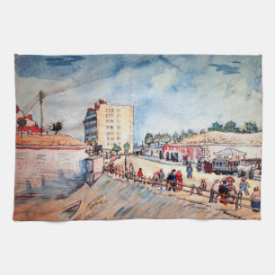 Gate in the Paris Ramparts by Vincent van Gogh Tea Towel