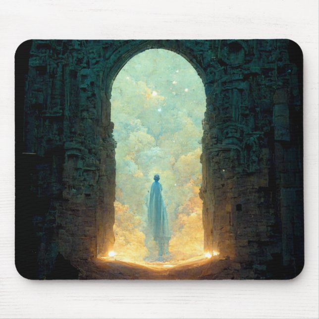 Gate of the Gods Fantasy Sci-Fi Art Mouse Pad (Front)
