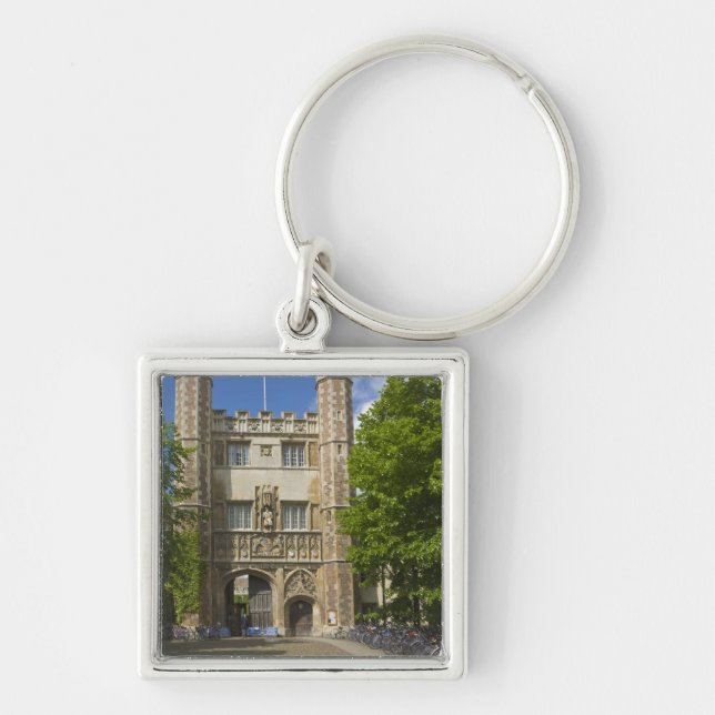 Gate to Trinity College and rows of bicycles, Key Ring (Front)