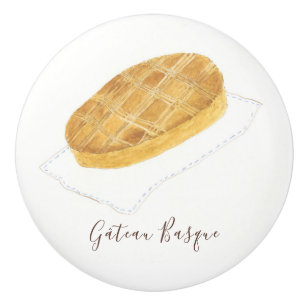 Gâteau Basque watercolor Ceramic Knob