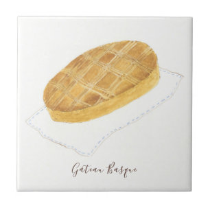 Gâteau Basque watercolor Ceramic Tile
