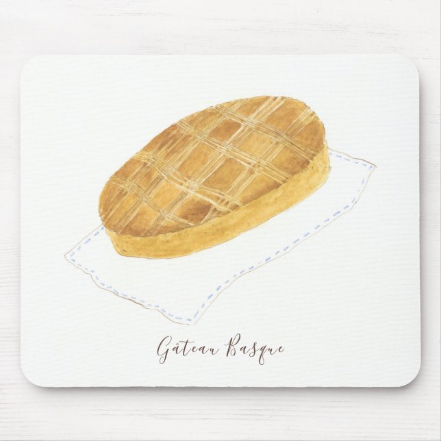 Gâteau Basque watercolor Mouse Pad (Front)