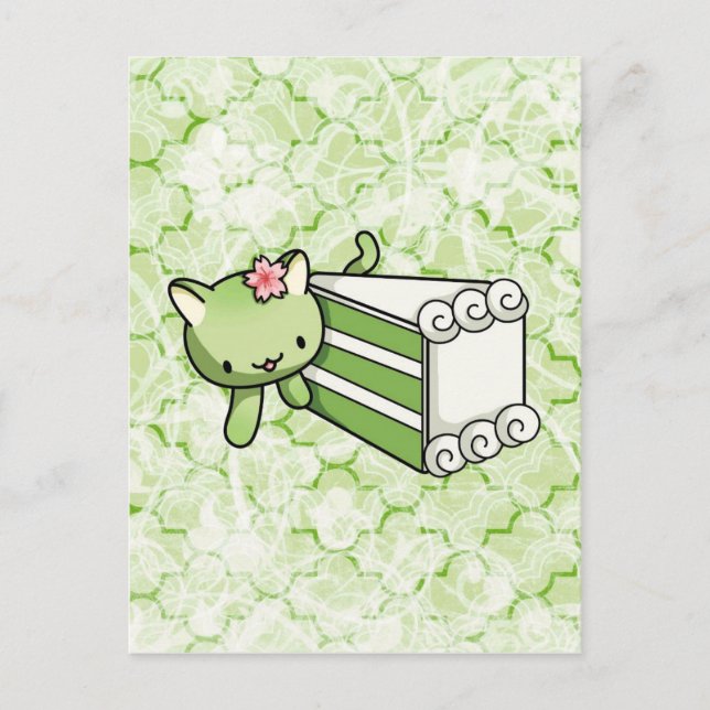 Gateau Matcha Kitty Postcard (Front)