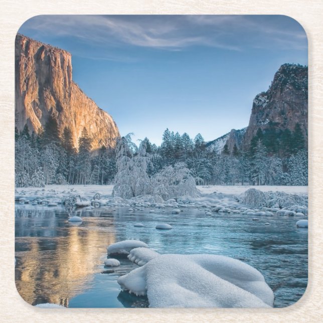 Gates in Yosemite Square Paper Coaster (Front)