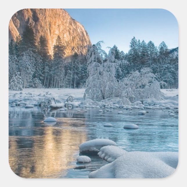 Gates in Yosemite Square Sticker (Front)