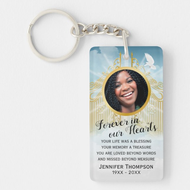 Gates of Heaven - Memorial Photo Key Ring (Front)