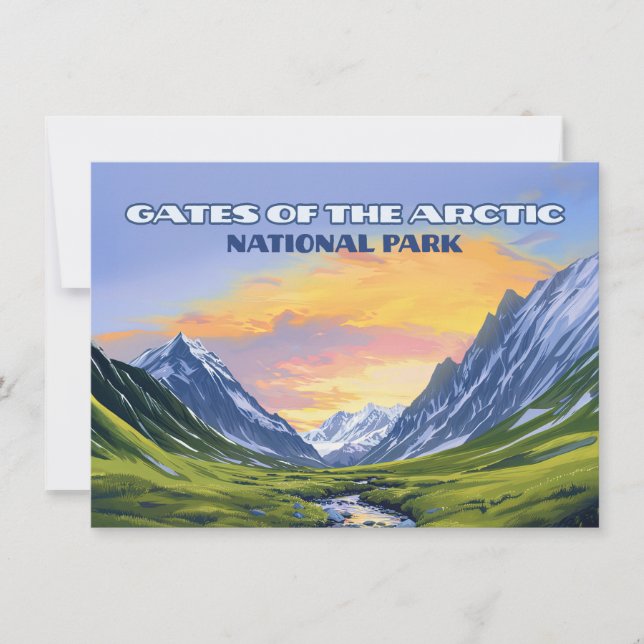 Gates of the Arctic National Park Alaska Flat Card (Front)
