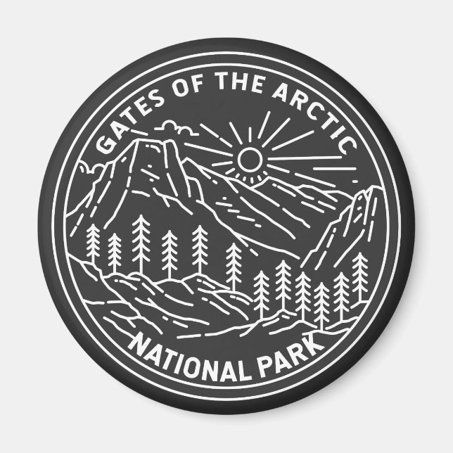 Gates of the Arctic National Park Alaska Monoline Magnet (Front)