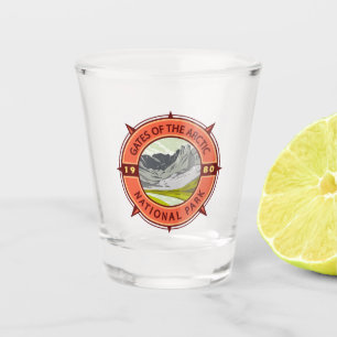 Gates of the Arctic National Park Retro Compass Shot Glass