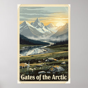 Gates of the Arctic National Park Retro Poster