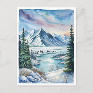 Gates of the Arctic National Park Watercolor Postcard