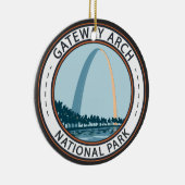 Gateway Arch National Park Badge Ceramic Ornament (Right)