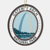 Gateway Arch National Park Badge Ceramic Ornament (Left)