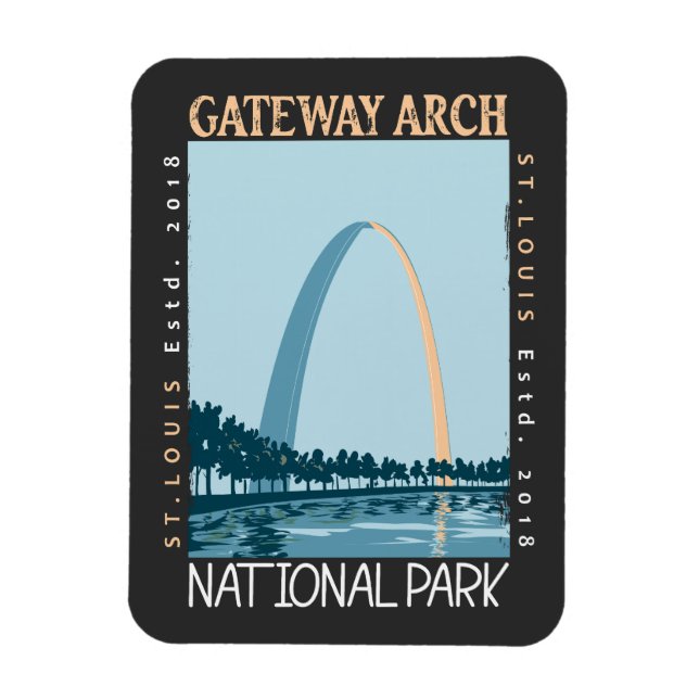 Gateway Arch National Park Distressed Magnet (Vertical)
