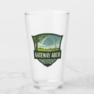 Gateway Arch National Park Illustration Retro Art Glass