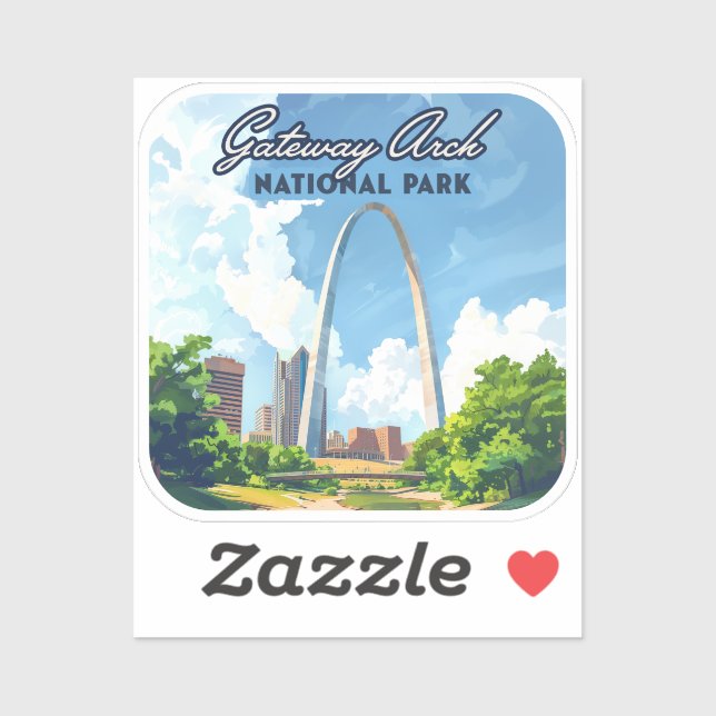 Gateway Arch National Park Missouri St Louis Retro (Sheet)