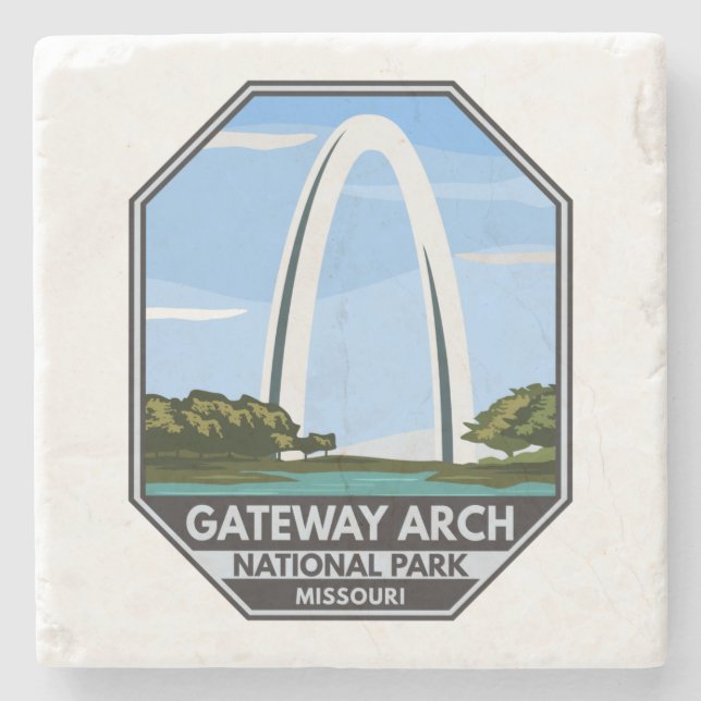 Gateway Arch National Park Missouri Stone Coaster (Front)