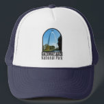 Gateway Arch National Park Missouri  Trucker Hat<br><div class="desc">Gateway Arch vector artwork in a window style design. The park is located in St. Louis,  Missouri,  near the starting point of the Lewis and Clark Expedition.</div>