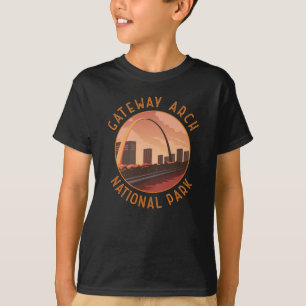 Gateway Arch National Park Retro Distressed Circle T-Shirt