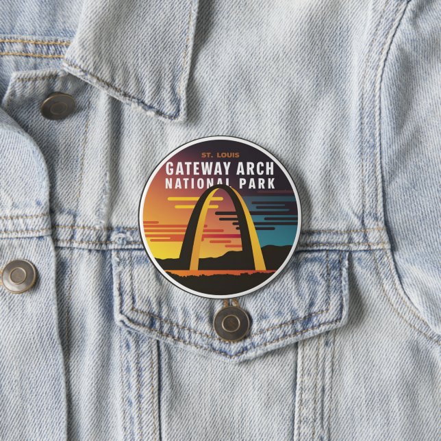 Gateway Arch National Park St. Louis Abstract 7.5 Cm Round Badge (In Situ)
