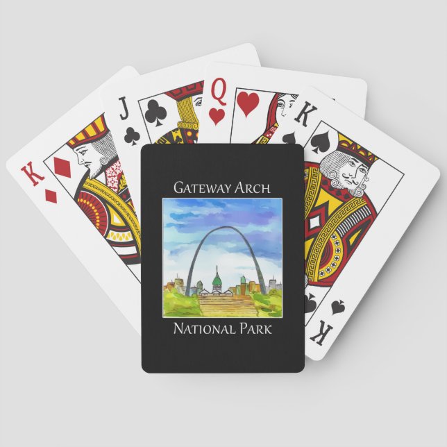 Gateway arch national park, St. Louis Playing Cards (Back)