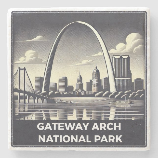 Gateway Arch National Park  Stone Coaster (Front)
