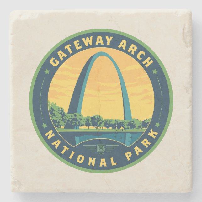 Gateway Arch National Park Stone Coaster (Front)