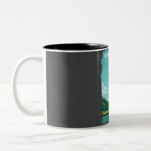 Gateway Arch National Park Travel Poster  Two-Tone Coffee Mug