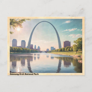 Gateway Arch National Park Vintage Postcard