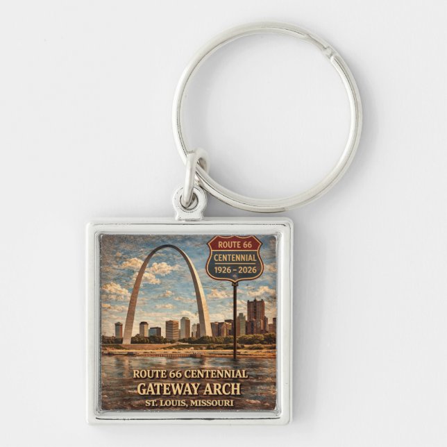 Gateway Arch Route 66 Centennial Keys Key Ring (Front)