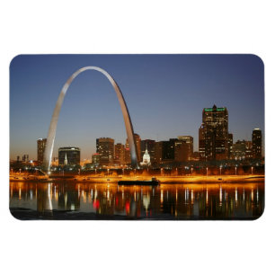 Gateway Arch St. Louis Mississippi at Night Magnet
