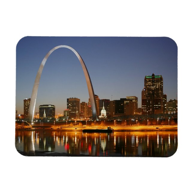 Gateway Arch St. Louis Mississippi at Night Magnet (Horizontal)