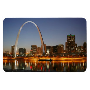 Gateway Arch St. Louis Mississippi at Night Magnet