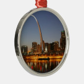 Gateway Arch St. Louis Mississippi at Night Metal Ornament (Right)