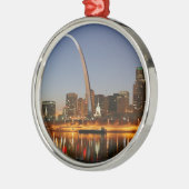 Gateway Arch St. Louis Mississippi at Night Metal Ornament (Left)