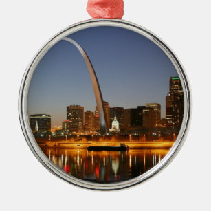 Gateway Arch St. Louis Mississippi at Night Metal Ornament