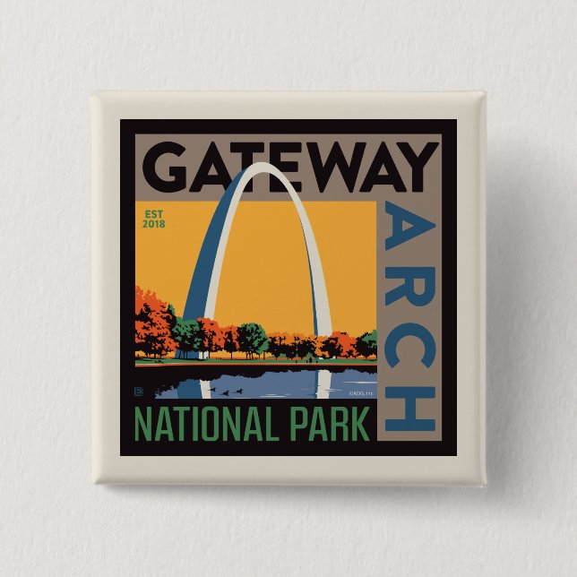 Gateway Arch | St. Louis, Missouri 15 Cm Square Badge (Front)