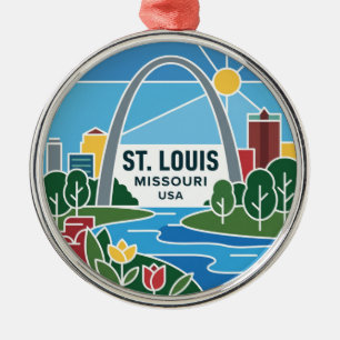 Gateway Arch USA Metal Ornament