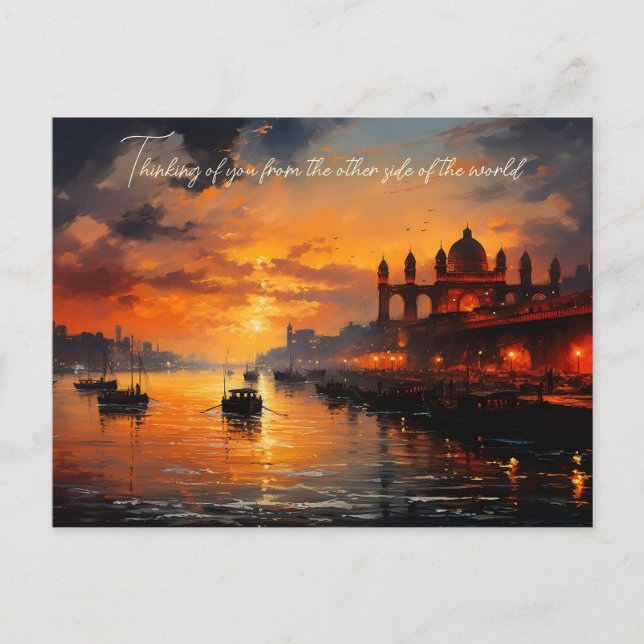 Gateway in the old city in India oil painting Postcard (Front)