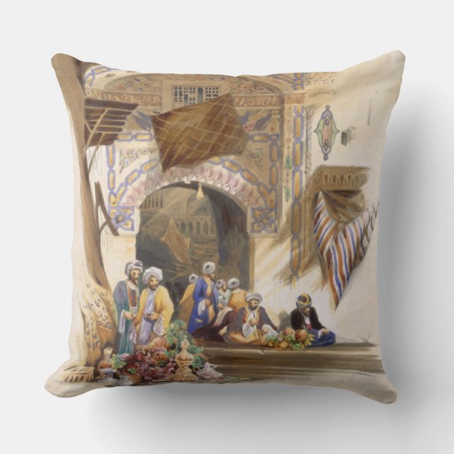Gateway of a Bazaar, Grand Cairo, pub. 1846 (litho Cushion (Front)